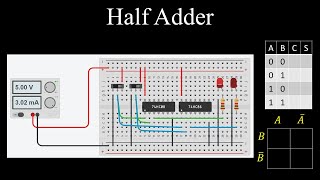 Half Adder Logic Circuit Karnaugh Map Truth Table Digital Electronics  Discrete Mathematics [upl. by Anama]