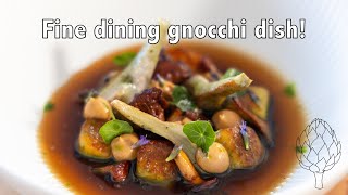 Fine dining gnocchi dish With chanterelle artichoke amp an onion broth  Delicious recipes [upl. by Elleyoj]