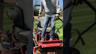 Exmark lazer z suspension seat platform lawncare exmark mower mowing lawn Douglaslawncare [upl. by Natloz806]