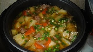 Мясо с картошкой в мультиварке рецепт жаркого как приготовить говядину с картошкой [upl. by Solrac701]