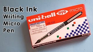 Black UniBall Eye Micro Roller Ball Pen UB150  Black Micro Ball Pen  Made in Japan  Black Pen [upl. by Jamin606]