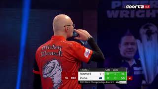 21 Mickey Mansell vs Haupai Puha 2021 PDC World Darts Championship 20201218 Round 1 [upl. by Allred]