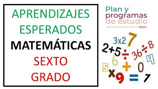 APRENDIZAJES ESPERADOS DE MATEMÁTICAS DE SEXTO GRADO DE PRIMARIA [upl. by Ahsielat]