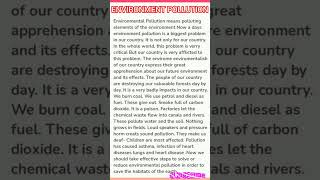 ENVIRONMENT POLLUTION ।। Paragraph ।। religion email facingaddiction quote aim [upl. by Ettennyl]