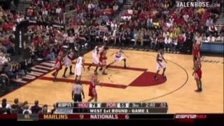 Rockets vs Blazers Game 1  Yao 24 pts 9for9 from field  Jalen Rose Analyzes [upl. by Haerr]