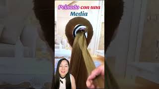 No puedo creerlo Con una media podrás hacer este hermoso peinado 😍😍 ideas calcetines tips [upl. by Isabella]