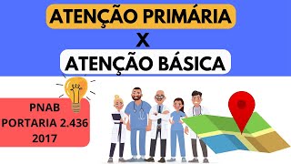 ENTENDENDO ATENÇÃO PRIMÁRIA X ATENÇÃO BÁSICA DE ACORDO COM NOVO PNAB  PORTARIA 24362017 [upl. by Mei20]