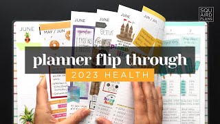 HEALTH PLANNER FLIP THROUGH 2023  A Full Year of Completed Lined Vertical Fitness Planner Spreads [upl. by Fan]