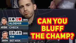 WSOP Main Event Champion Koray Aldemir in Tough Spot for Tournament Life [upl. by Kalasky]