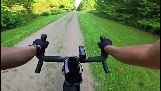 Riding toward Weirton from start of unpaved section of Panhandle Trail in West Virginia [upl. by Colinson819]