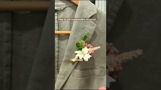 how to pin boutonnière on jacket easily [upl. by Ahsikin]