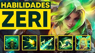 HABILIDADES DE ZERI LA NUEVA CAMPEONA DE LEAGUE OF LEGENDS [upl. by Nereus705]