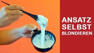 Ansatz braun auf blond selber färben  Platin ohne Gebstich  Haare blondieren Tutorial  Anleitung [upl. by Niai]