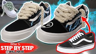 HOW TO USE CHUNKY ROPE TO LACE VANS OLD SKOOL [upl. by Brigette]