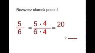 Rozszerz ułamek przez 4  przykład [upl. by Arammat]