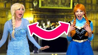 ANNA AND ELSA SWITCH PLACES ON FRIDAY THE 13TH Totally TV Character Video [upl. by Lokim]