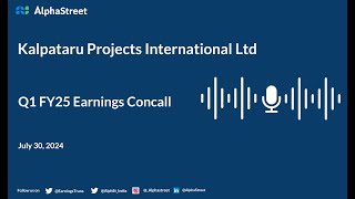 Kalpataru Projects International Ltd Q1 FY202425 Earnings Conference Call [upl. by Oz]