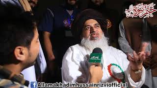 Allama Khadim Hussain Rizvi 2017  6 Nov March Interview [upl. by Dnarud663]