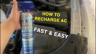 “HOW TO RECHARGE ANY CARS AC”  A Fast And Easy Way To Fix A Cars Ac [upl. by Spratt505]