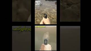 PISTOL EFFECT IN WATER  GTA 5 VS CYBERPUNK 2077 CAMPARISON [upl. by Anaderol393]