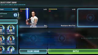 SWGOH GL Rey event Tier 2 100 Win [upl. by Enyrhtac]