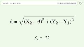 Find the distance between two points p1 643 and p2 223 StepbyStep Video Solution [upl. by Arima299]