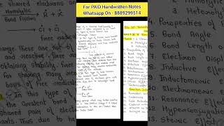 BSc1st Sem  ELECTRONIC EFFECTS IN ORGANIC COMPOUNDS  Handwritten Notes chemistry [upl. by Akisey]