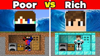 Poor vs Rich Tsunami Bunker Battle in Minecraft [upl. by Nedearb553]