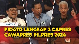 FULL Pidato Lengkap 3 Capres Cawapres di KPU Usai Mendapat Nomor Urut Pilpres 2024 [upl. by Kalina]