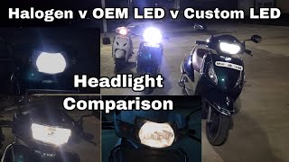 halogen v OEM LED v nighteye LED  headlight compared and tested  Should you upgrade to custom LED [upl. by Dane212]