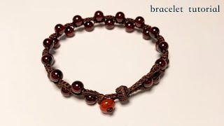 how to make bracelet at home easy and beautiful｜cute bracelet ideas with beads｜Garnet Bracelet [upl. by Cita]