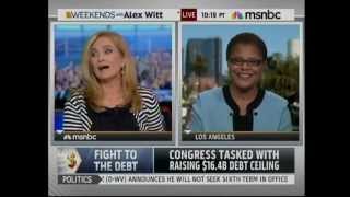 Rep Karen Bass speaks on MSNBCs Weekends with Alex Witt about the Debt Ceiling [upl. by Aik]