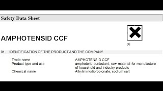 material safety data sheet of amphotensid cocamidopropyl betaine chemical compound [upl. by Eedoj5]