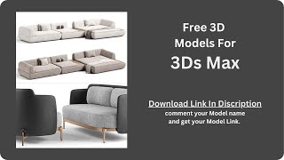 3ds Max free Download Sofa Model [upl. by Atirres708]