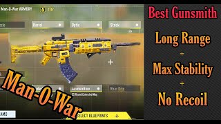 Man0War Gunsmith  Long Range  No Recoil  Max Accuracy  Best LoadoutAttachments  CODM [upl. by Sibley]