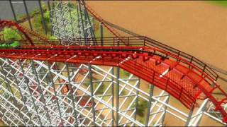 RCT3 Viper at Six Flags Magic Mountain ReCreation [upl. by Yeliah]