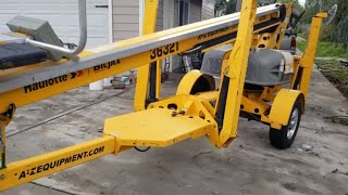 Haulotte 3632t BilJax review compare to JLG and Genie towable boom lift [upl. by Augustin]