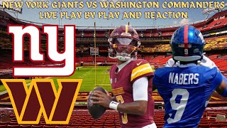 LIVE  NFL  New York Giants Vs Washington Commanders Play By Play amp Reaction [upl. by Nomal86]