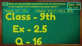 Class  9th Ex  25 Q 16 POLYNOMIALS Maths NCERT CBSE [upl. by Nuahsak]