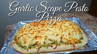 Garlic Scape Pesto Pizza  Harvesting Garlic Scapes  What Are Garlic Scapes [upl. by Anissa]