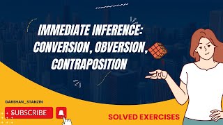 Immediate Inference  Conversion  Obversion  Contraposition  Logic  DU  Solved Exercises [upl. by Kiele154]