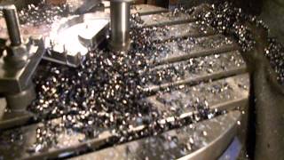 Rotary Table action  milling Hardox 450 steel pieces [upl. by Marvin]