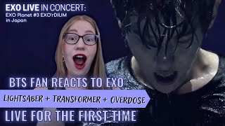 First Reaction 👾 EXO  Lightsaber Transformer  Overdose LIVE Performance [upl. by Gerty276]