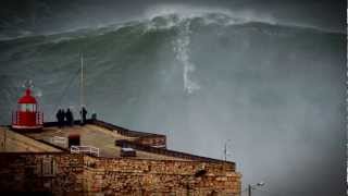 100ft World Record Wave Garrett McNamara Surfing Nazare Portugal [upl. by Zetnauq]