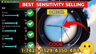 PUBGBGMI BEST 🔥 SENSITIVITY SETTINGS  BGMI SENSITIVITY CODE  BGMI ZERO RECOIL SENSITIVITY CODE [upl. by Amsaj]