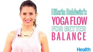 Hilaria Baldwins Yoga Flow for Better Balance  Health [upl. by Greggs]