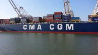 Ferry Ride View Container Ship x 5 Westbound Port of Oakland July 20 2013 [upl. by Delano]