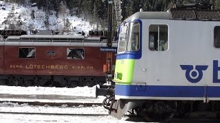 Bahnverkehr in Frutigen und Kandersteg mit SBB Messzug und ex SF DRS Wagen [upl. by Borer644]