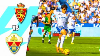 Real Zaragoza 30 Elche  La Liga Hypermotion Jornada 4 [upl. by Gemina506]