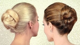 Elegant sleek bun updo inspired by Angelina Jolie  Long hair tutorial for work and special events [upl. by Enavi569]